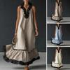 Women's Summer Halter Maxi Dress Ruffle Trim Sleeveless Flowy Long Dress Casual Beach Vacation Sundress