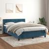 Maison Exclusive - Sommier à lattes de lit et matelas Bleu foncé 140x200cm Velours
