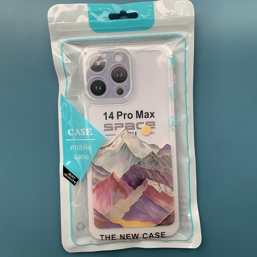 Shilai Run Capa para Celular Adequada para IPhone16promax Transparente Casal Pintura Criativa 15/14 Capa de Proteção