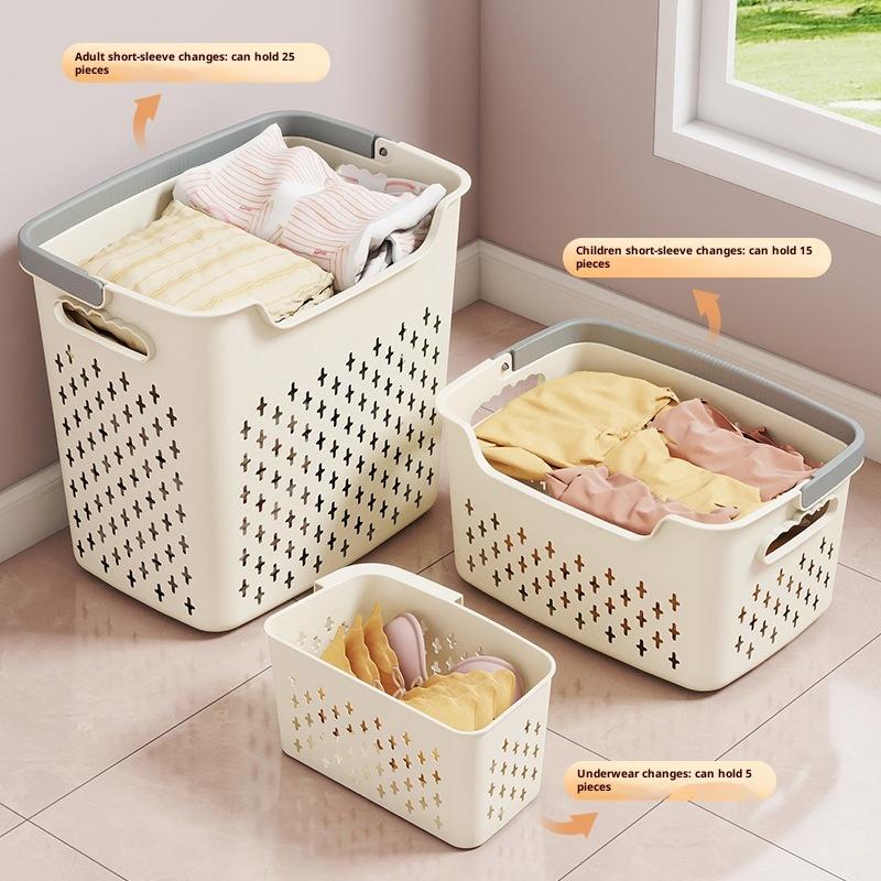 Laundry Basket with Handle Portable Storage Basket for Dirty Clothes Organizer Bathroom Bedroom Laundry Hamper for Home Use