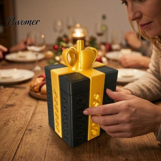 Ünnepi Ajándékcsomagolás 3D Nyomtatott Puzzle Doboz Rejtett Tárolórekesszel Tréfákhoz és Díszes Masni Alakú Dobozok Party Meglepetésekhez, Újrafelhasználható
