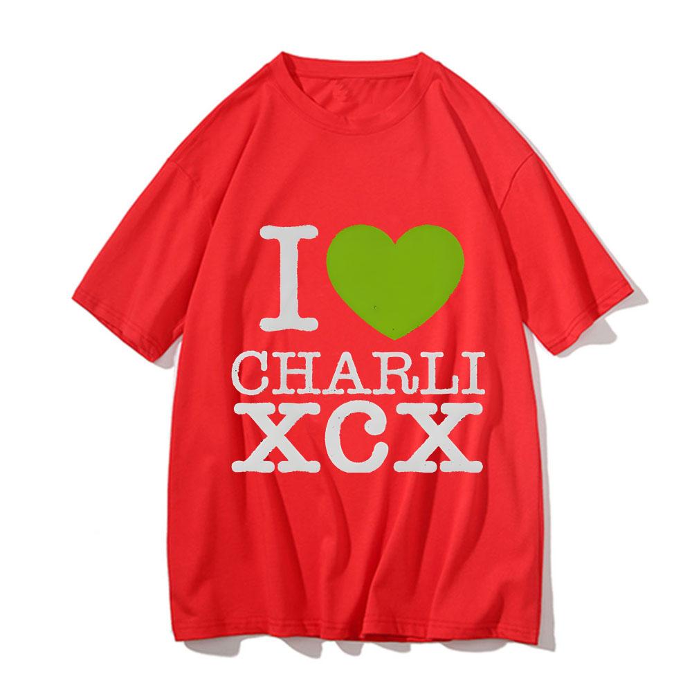 L Love Charli XCX T Shirt 2025 Fashion Men/Women Aesthetic Tshirt Unisex High Quality Streetwear Vintage Cotton Short Sleeve Top