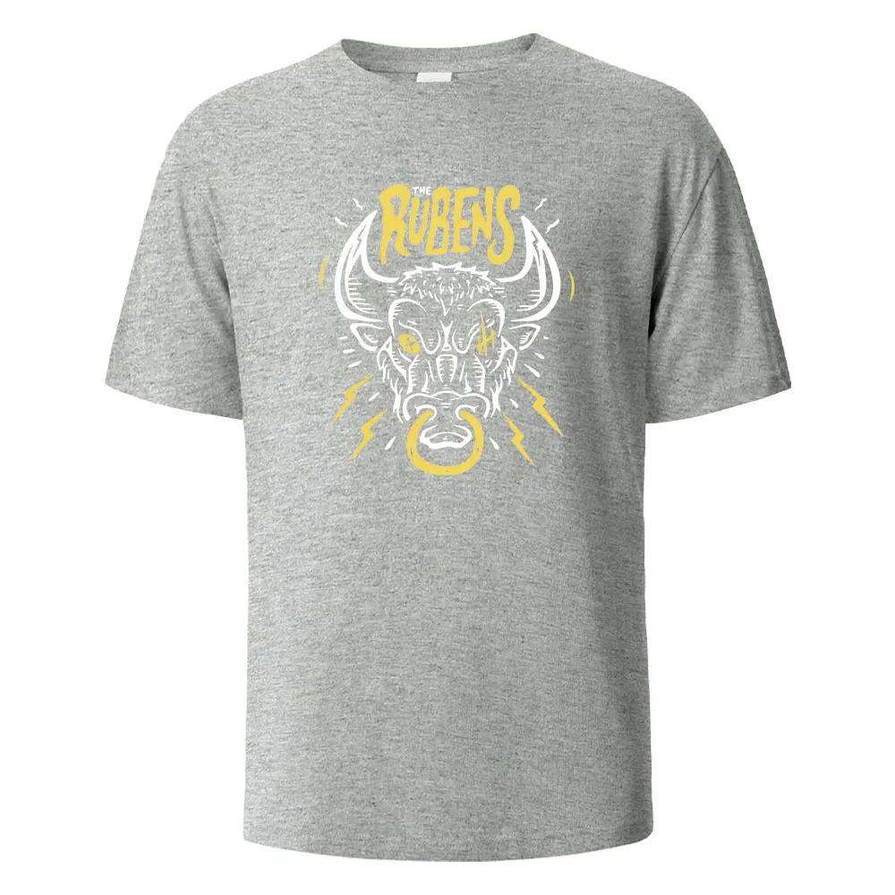 The Rubens Streetwear Basic Funny T-Shirt For Men Fashion Casual Loose Cotton Clothing Crewneck Breathable Tshirt Hip Hop Tees