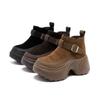 Neue Retro Stiefel mit dicker Sohle, vielseitige knöchelhohe Stiefel mit Absatz, Damenschuhe