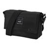 Solid Color Flap Adjustable Shoulder Strap Fabric Messenger Bag Unisex Shoulder Bags Black 079658-01