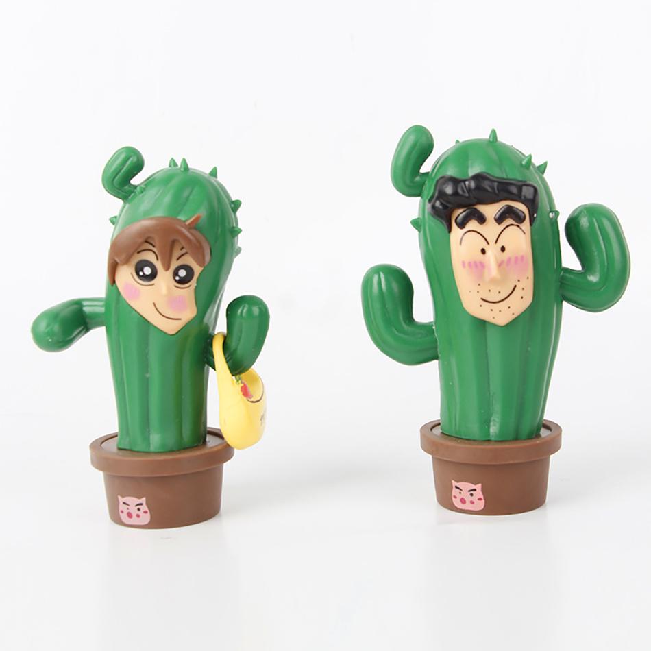 5pcs Crayon Shin-chan Cactus Action Figure Nohara Shinnosuke Anime Figurine Pvc Collection Model Toys Kids Gifts