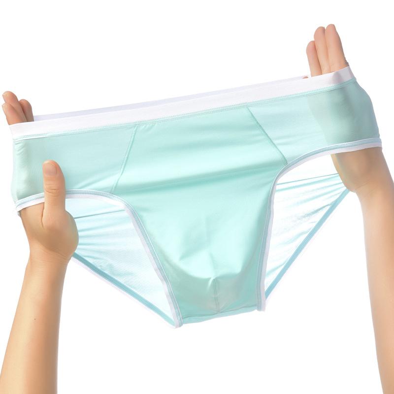 Men's Summer Ice Silk Breathable Comfortable Skin Soft Waist Triangle Briefs
