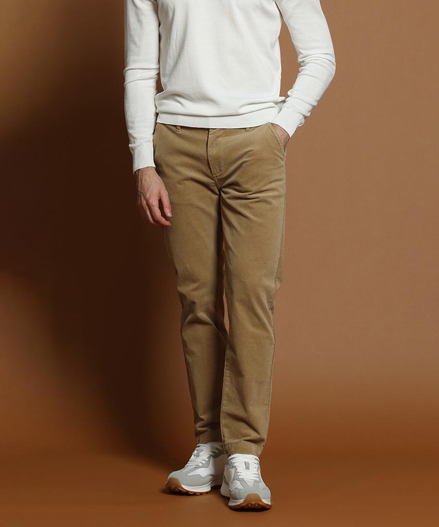 PANICALE Beige Regular Fit Three-Bone Corduroy Pants (Type A)