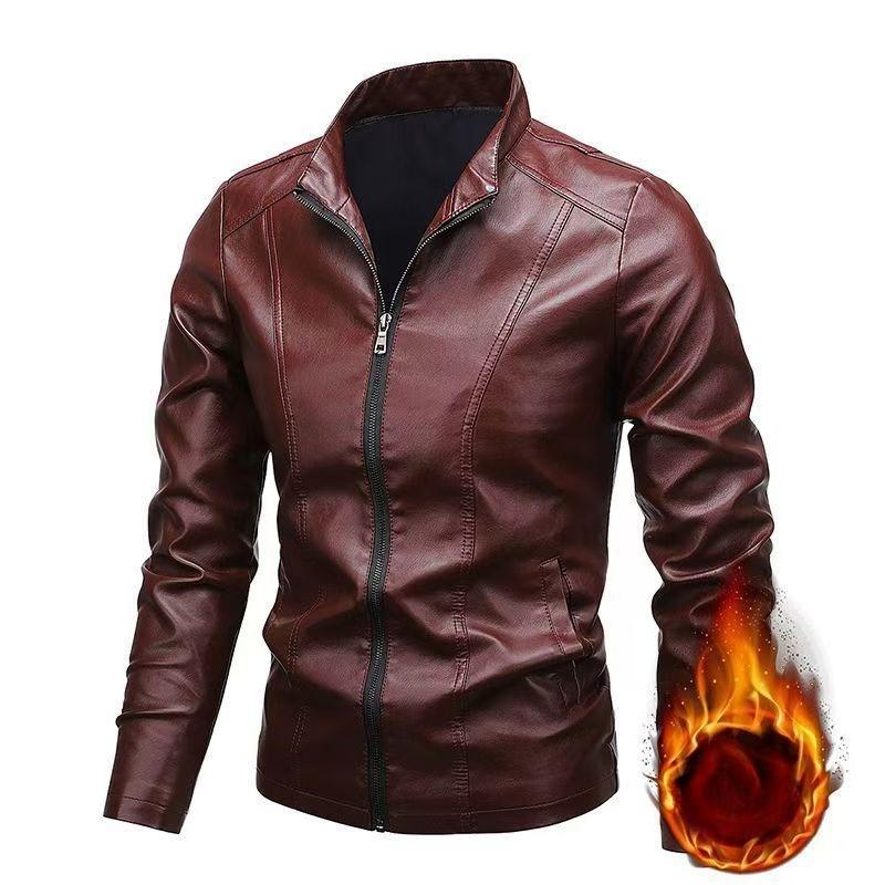 New Autumn and Winter Men's Leather Jacket Korean Style Slim and Trendy Handsome Versatile Leather Jacket