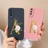 For Huawei Y9S  Y9 Prime Y9A Honor 10i 20i 20S Phone Back Cover Flower Letters Liquid Soft Silicone Shockproof Matte Anti Drop Shell For Huawei Bumper