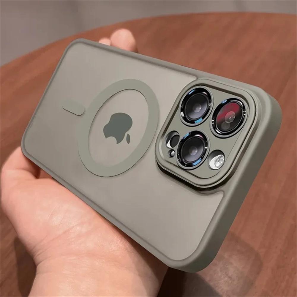 For iPhone 16 Magnetic Luxury Wireless Charge For Magsafe Case 15 14 13 12 11 Pro Max Matte Translucent Armor Shockproof Cover