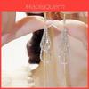 Exquisite Double-layer Water Drop Long Fringe Earrings Simple And Fashionable Ear Jewelry With Unique Design High-end Feeling And Face Slimming
