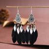 Bohemian Ethnic Feather Drop Earrings For Women Elegant Wood Beads Leaf Long Tassels Dangle Earring Girls Fashion Party Jewelry CLE