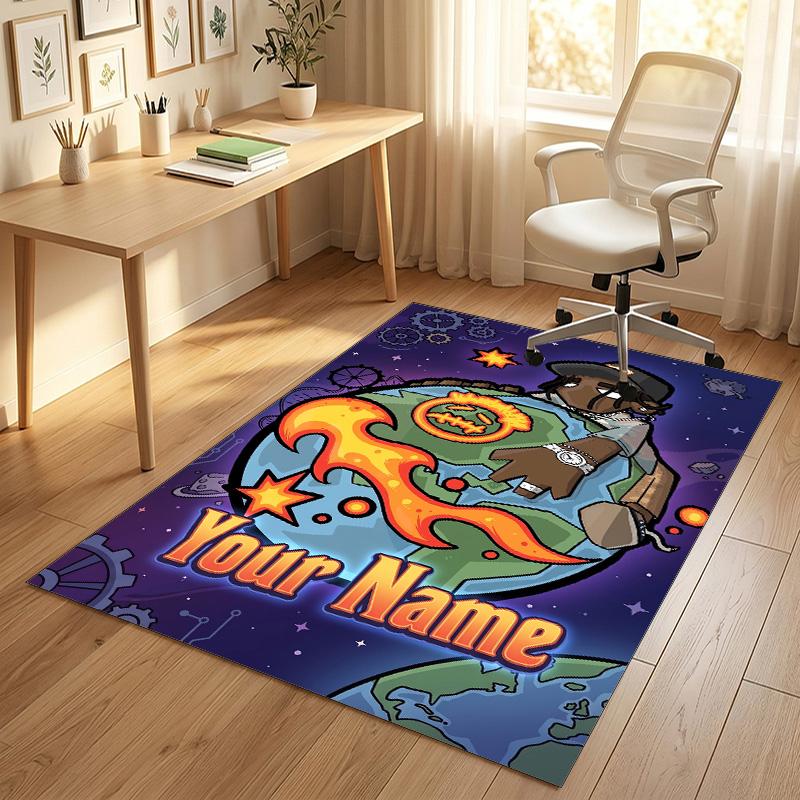 Personalized Crystal Velvet Carpet,Travis Scott Custom Printed Name, Plush Area Rug For Home Indoor Decor