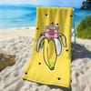 Cartoon-Schwein mit Bananenmuster Polyester-Mikrofaser-Strandtuch ist hochsaugfähig, geeignet für Schwimmen und Strandausflüge