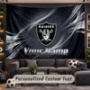 Wandbehang Wandteppich Benutzerdefinierter Name Las Vegas Raiders Muster Personalisiert Bedruckter Stoff Wanddekoration
