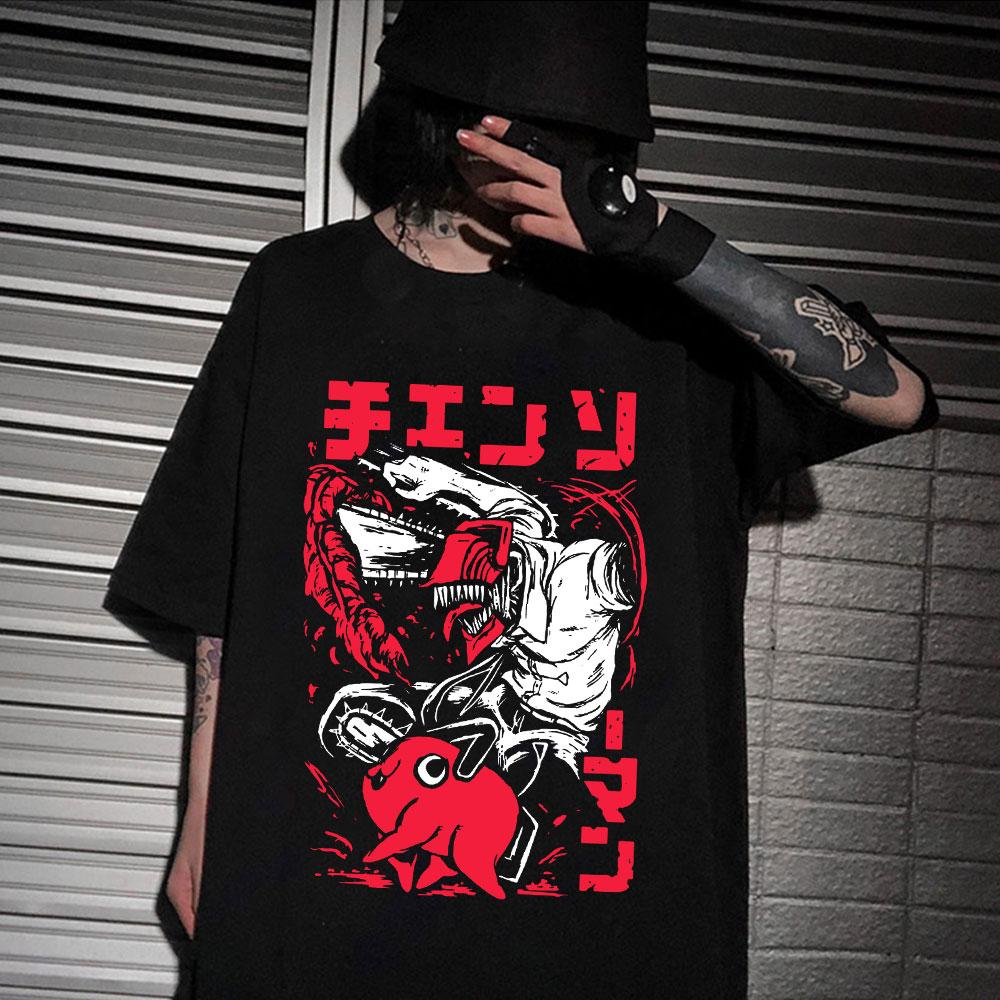Japanese Anime Chainsaw Unisex Denji Summer T-Shirt Unisexga Graphic Print Tees Funny Pochita Makima Unisex Fashion Short Sleeves T Shirts
