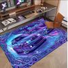 Auto-Rennsport-Thema Weicher Kristall-Samt Teppich Benutzerdefinierter Name & Text Druck Rutschfester Boden Teppich für Schlafzimmer Wohnzimmer