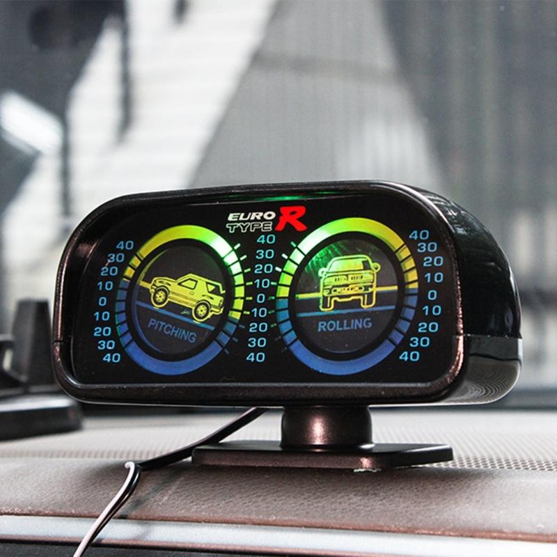 Level Tilt Gauge for Car SUV Slope Meter 360 Degree HUD Inclinometer Adjustable