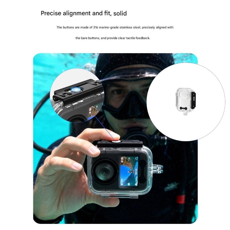 Underwater 45Meter Waterproof Housing For 360 Cameras Diving Case With Invisible Lens Design And AntiScratch PC Shell