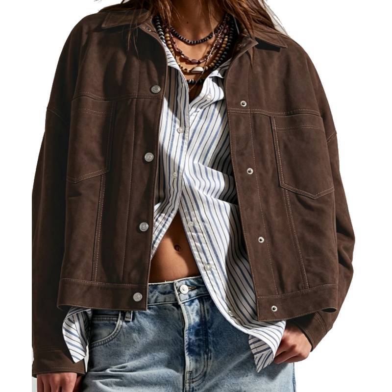 Classic Womens Fall Jacket With Polyester Fabric And Solid Color Style For Office Wear