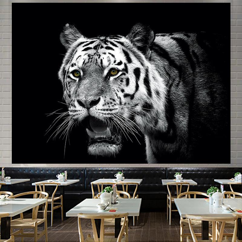 Grande tapisserie murale suspendue de tigre de forêt nordique et américaine, décoration Hippie à géométrie, décoration esthétique pour chambre à coucher