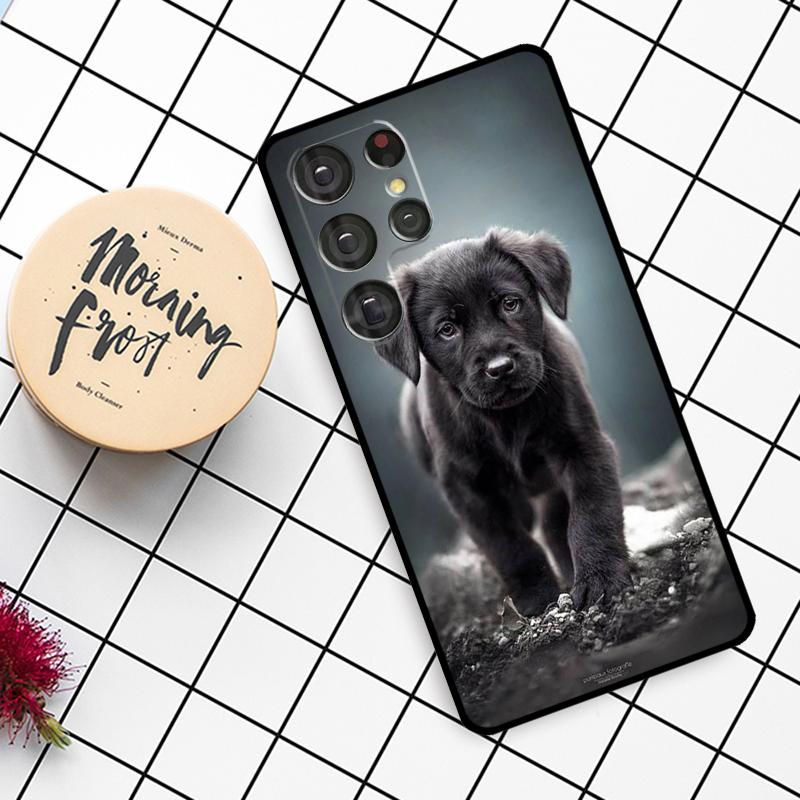 Black Labrador Dog Case For Samsung Galaxy S24 FE S20 FE S21 S22 S23 S24 S25 Ultra S9 S10 S25 Plus Phone Cover