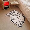 Sleepy House Cat Cute Cream Style Cat Bedroom Side Rug Children's High-Quality Fleece Soft Carpet Home Decoration