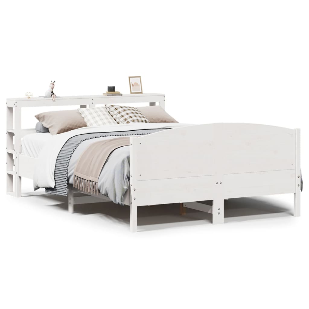 Solid Wood Bed Without Mattress White 120x190 Cm Pine Wood