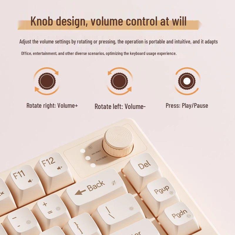 Wireless Ultra-Quiet Mechanical Feel Gaming Keyboard for Girls - Ideal for Office & Laptop Typing
