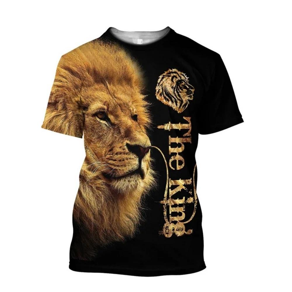 Summer Fashion Men's T-Shirt Christ Jesus Cross Lion 3D Print Tees Top Loose Short Sleeve Streetwear Vintage Oversized Women T-shirt