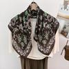 Small Cuihua Neck Protection Silk Scarf Spring Out Foreign Versatile Windproof Scarf Women'S Cotton And Linen Square Scarf
