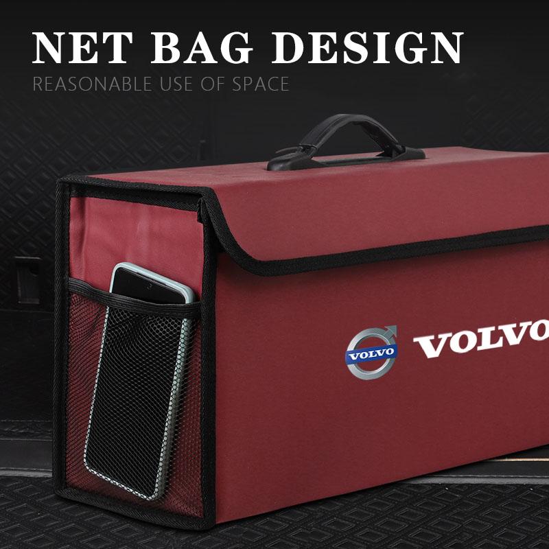 Car Trunk Organizer Box Leather Folding Storage Bag For Volvo XC90 V90 V60 XC60 V40 S80 S60 S90 C40 XC40 V70 XC70 C30 C70 EX90 R