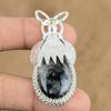 Natur Schwarzer Rutil Edelstein Anhänger 925 Sterling Silber Schmuck Für Frauen
