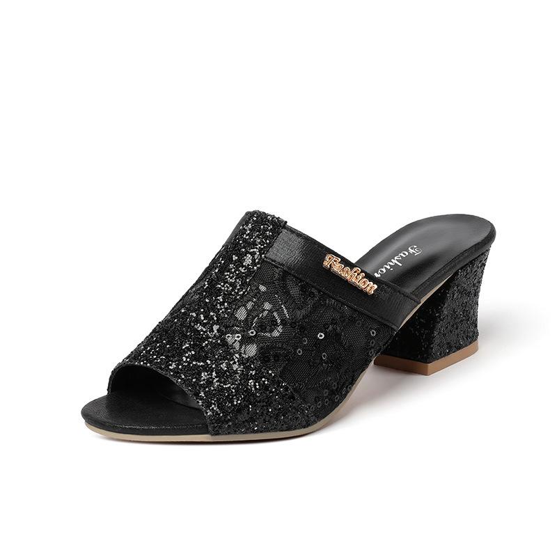 Sandales d'été pour femmes 2024 Sandale à bout ouvert Chaussures habillées à lacets Sandales à talons hauts pour femmes Escarpins à talons carrés Chaussures pour dames