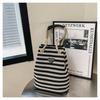 2025 Zomer Gestreept Vintage Mode Casual Eenvoudig Canvas Emmer Tas Schouder Onderarm Tas Dames