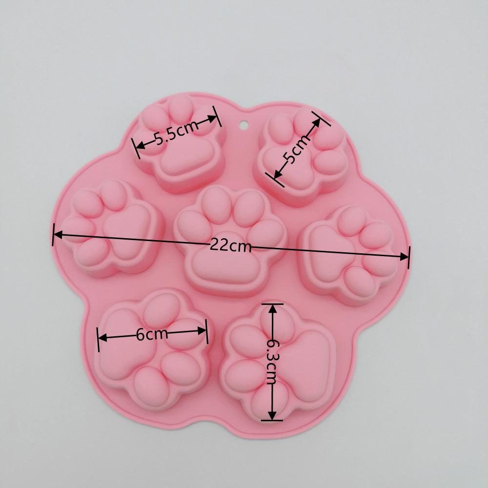 7-link Cat Paw Silicone Mold, Cake Mold, Dog Paw Drip Mold, Candle Aromatherapy Mold, Plaster Tools, Jelly Molds