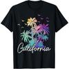 Kalifornien Cali Strand Vintage Palmen Urlaubs T-Shirt