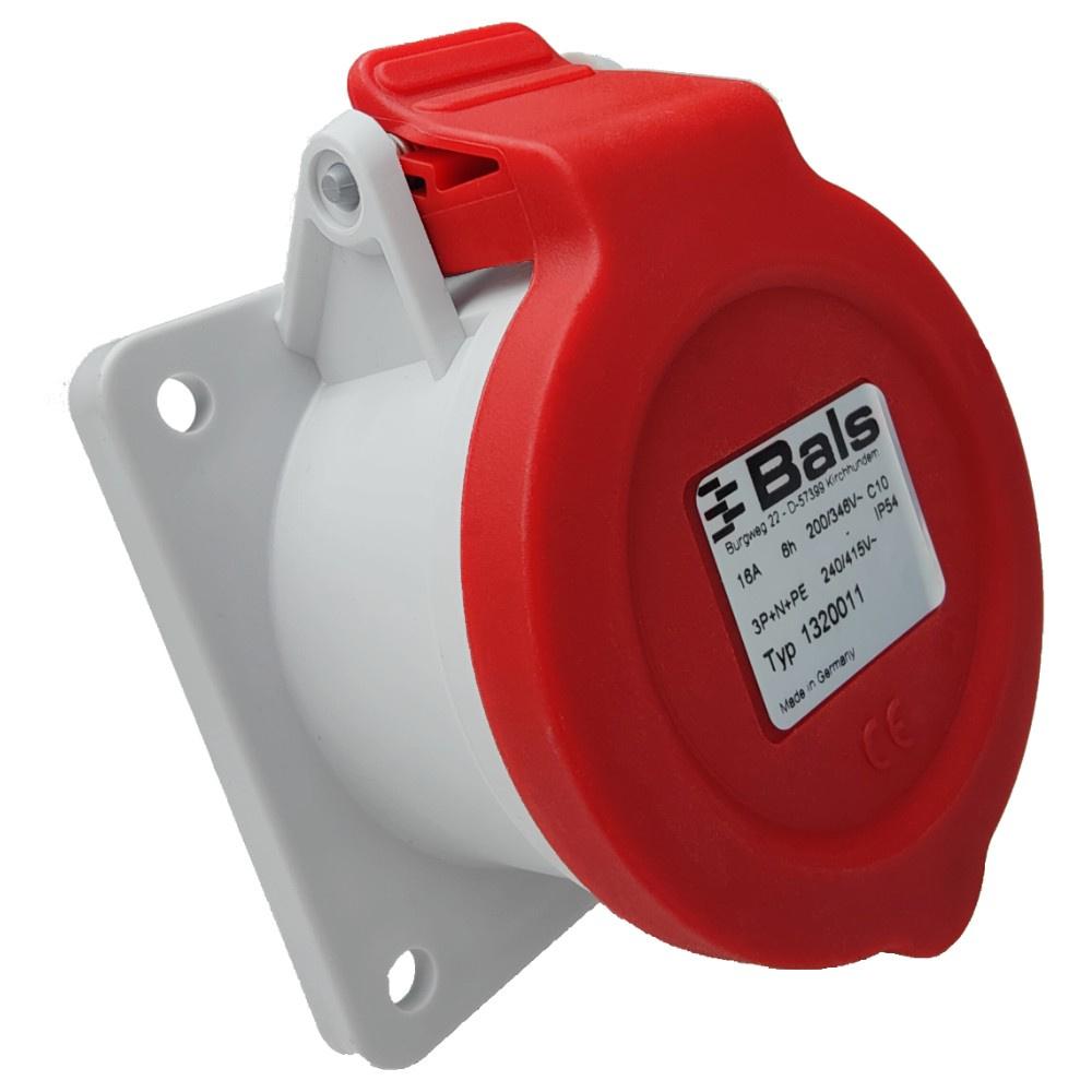 Straight Panel Socket 16A 5P 400V Power Quick-Connect Ip54
