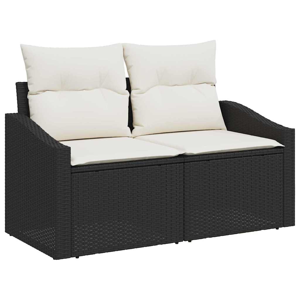 Garden Sofa Set 8 Pcs Black Poly Rattan