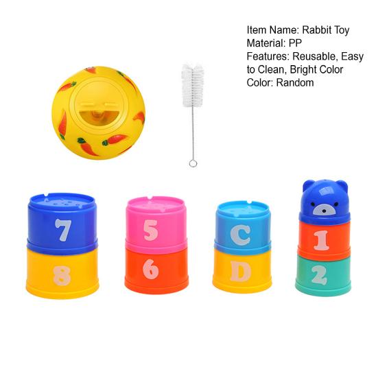 Kaninchenspielzeug, interaktive Stapelbecher, Hasenspielzeug, kleines Kaninchen, das Futterspielzeug, Hamster, Nahrungssuche, Ball für kleine Haustiere