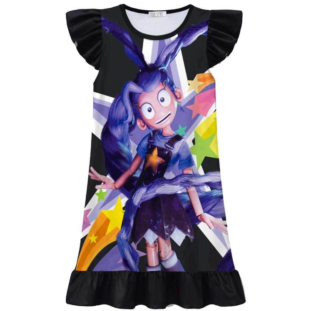 82621 Kids Girls Bobi Time Lily Printed Ruffle Casual Dress