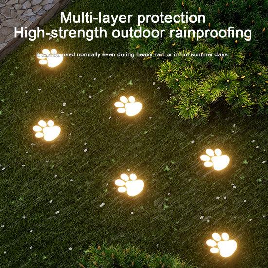 Yousheng Dog Paw Solar Light, Cute Paw Garden Pathway Light, Waterproof Solar Outdoor In-Ground Light for Pet Lovers Patio Lawn