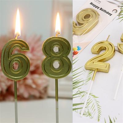 Glitter Number Candles Gold Number 0-9 Birthday Party Candle Cake