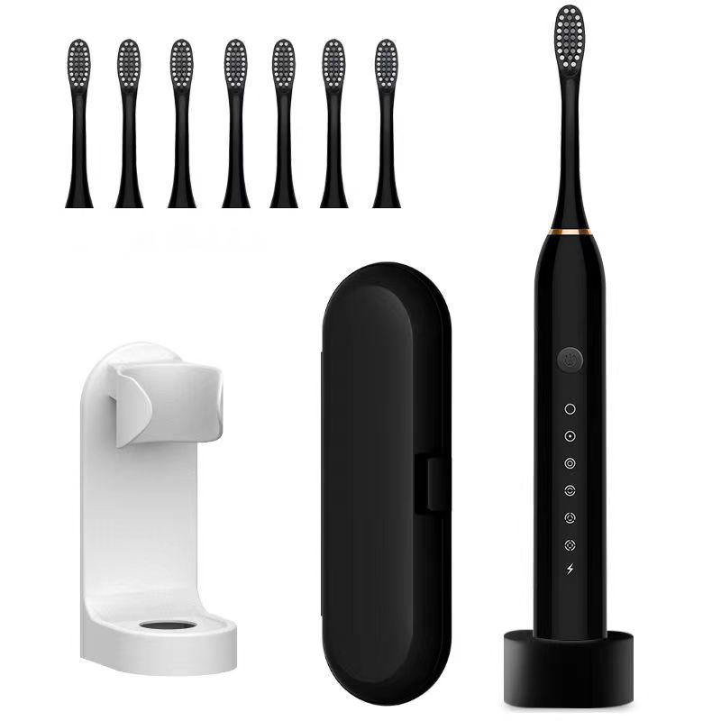 Ultrasonic Electric Toothbrush Rechargeable USB with Base for Adults 6 Modes Sonic Toothbrush IPX7 Waterproof Travel Box Holder