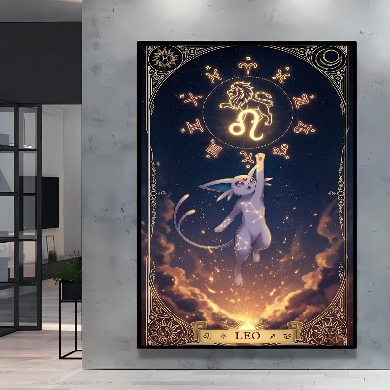 Canvas Wall Art Pokemon Vaporeon Decoration Paintings Poster Prints Cartoon Character Picture Home Modern Living Room Decor Gift