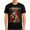 Classic Conan The Barbarian Men'S Graphic Tee Black Soft Crew Neck Short Sleeve Shirt Featuring Striking Red Warrior Artwork