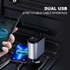 120W 4 IN 1 Retractable Car Charger USB C Cable For IPhone Huawei Samsung Fast Charge Cord Cigarette Lighter Adapter PD QC3.0