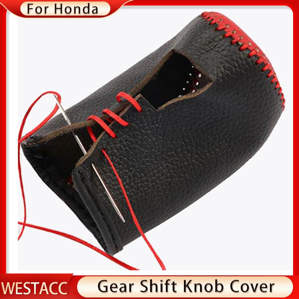 Vera Pelle Auto Colletti Leva Cambio Custodia Pomello Leva Cambio Copertura per Honda Civic X 10a 2016 - AT