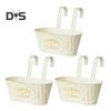 Over Fence Planters Metal Hanging Flower Pots Railing Fence Planters with Detachable Hooks for Garden Fence Home Balcony Terrace